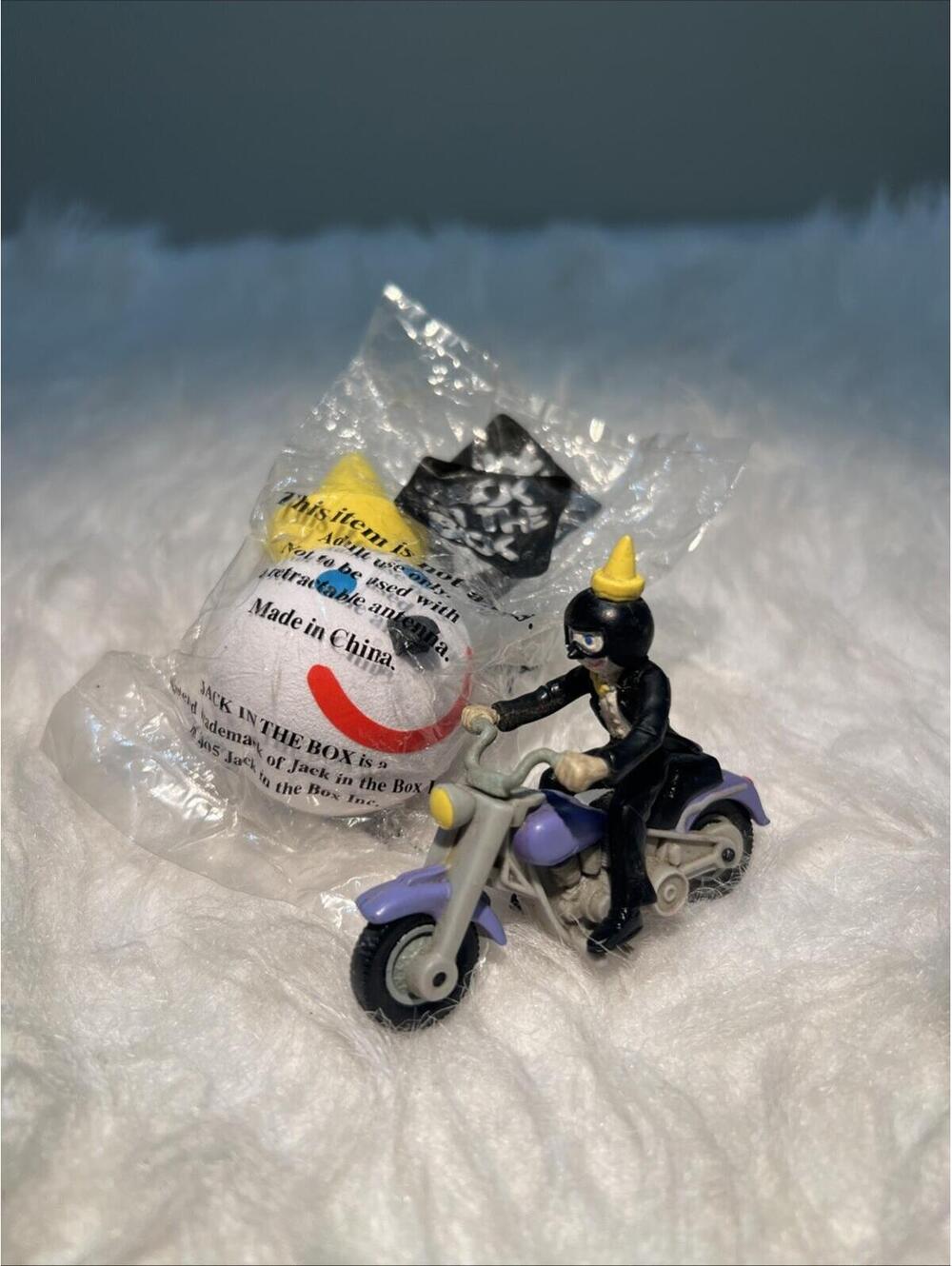 vintage jack in the box restaurant toy, motercycle & Antenna Topper